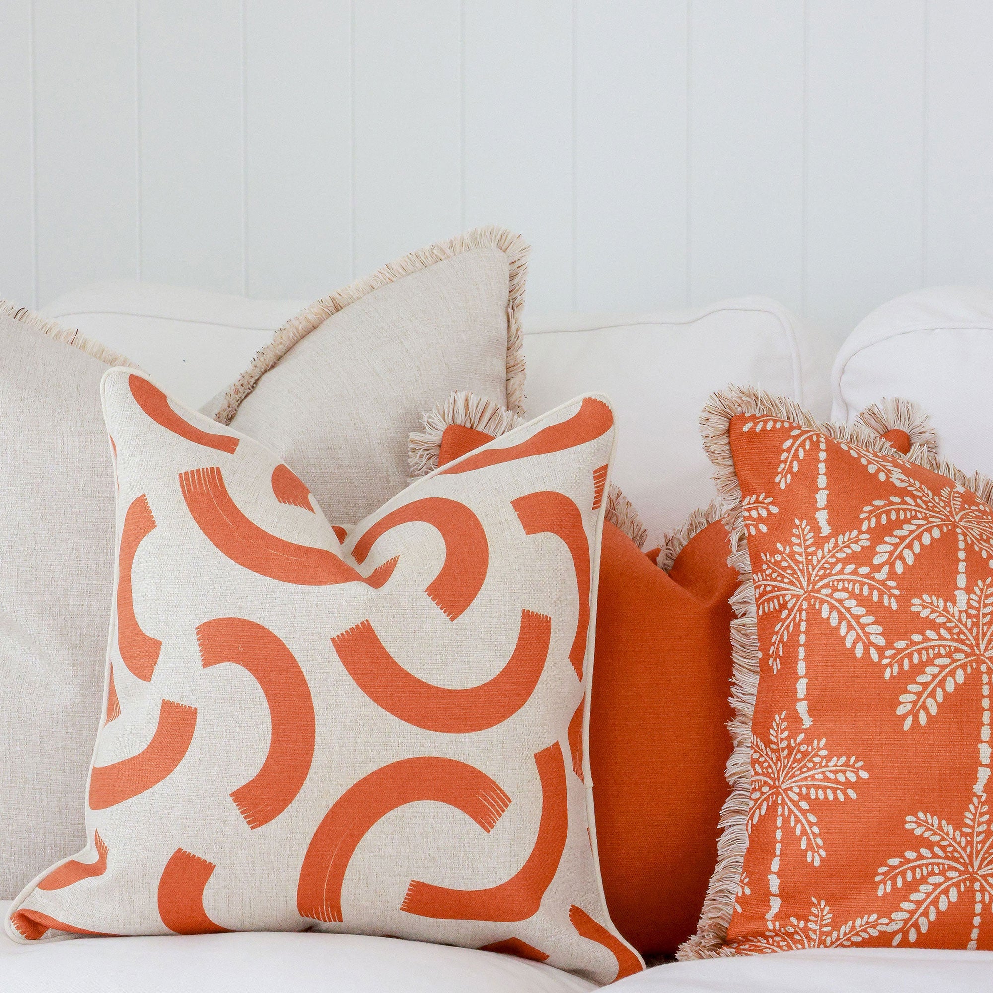 Cushion Cover-Coastal Fringe-Solid Burnt Orange-45cm x 45cm-4