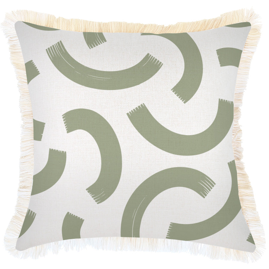 Cushion Cover-Coastal Fringe-Muse Sage-45cm x 45cm-0