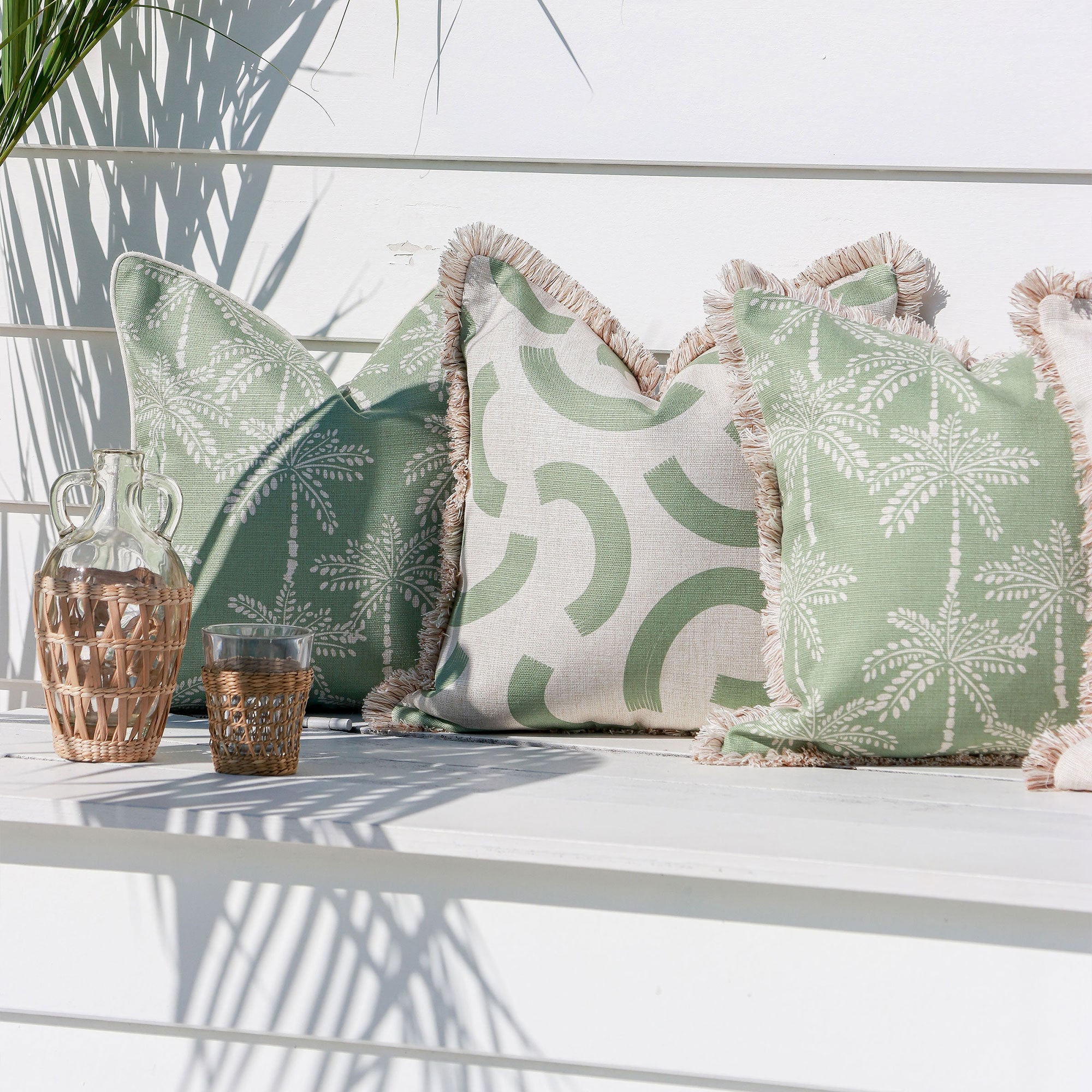Cushion Cover-Coastal Fringe-Muse Sage-60cm x 60cm-2