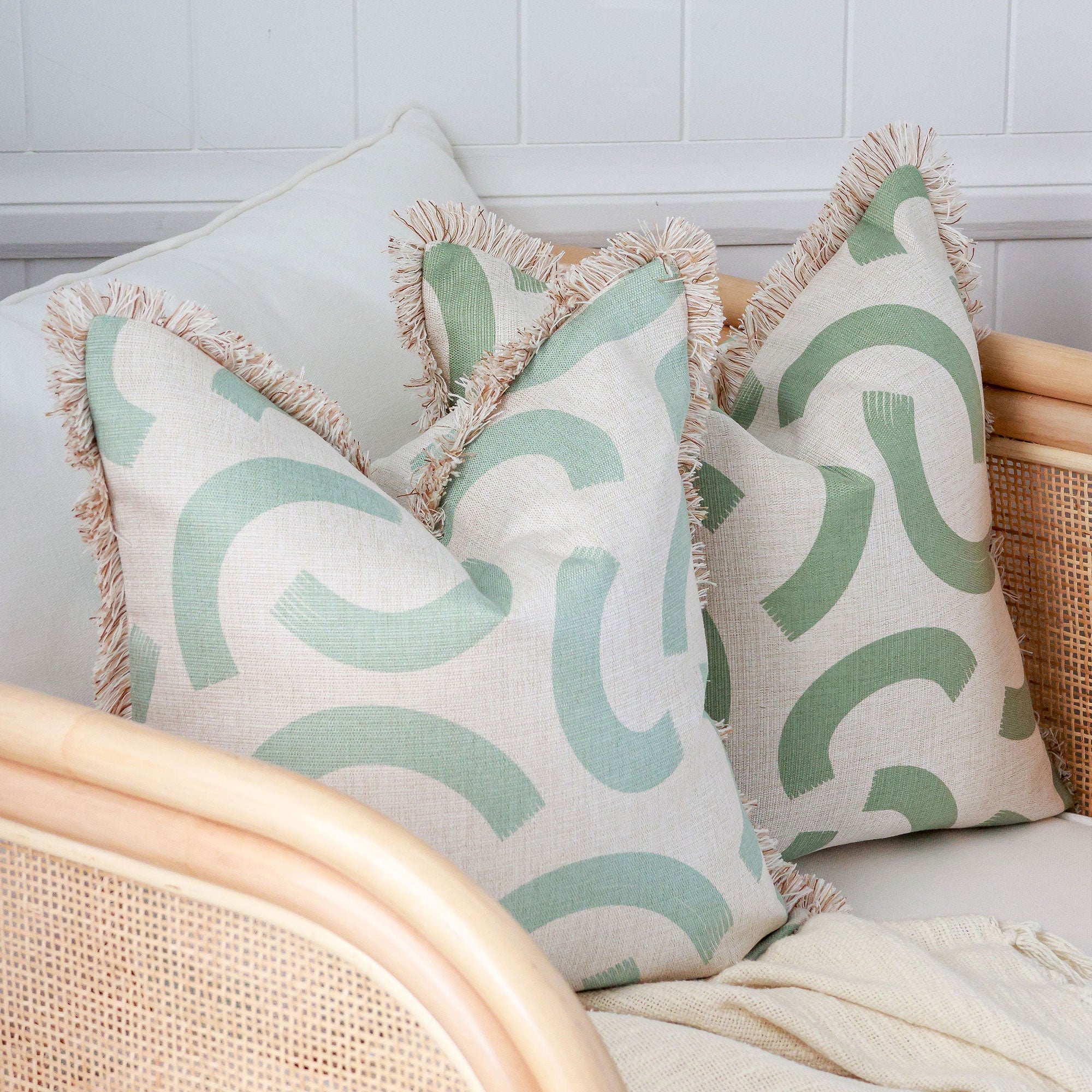 Cushion Cover-Coastal Fringe-Muse Seafoam-45cm x 45cm-4