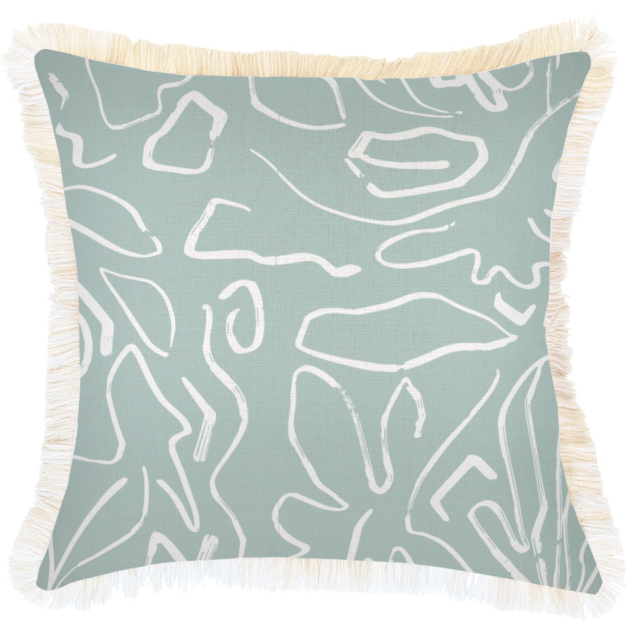 Cushion Cover-Coastal Fringe-Playa Seafoam-45cm x 45cm-0