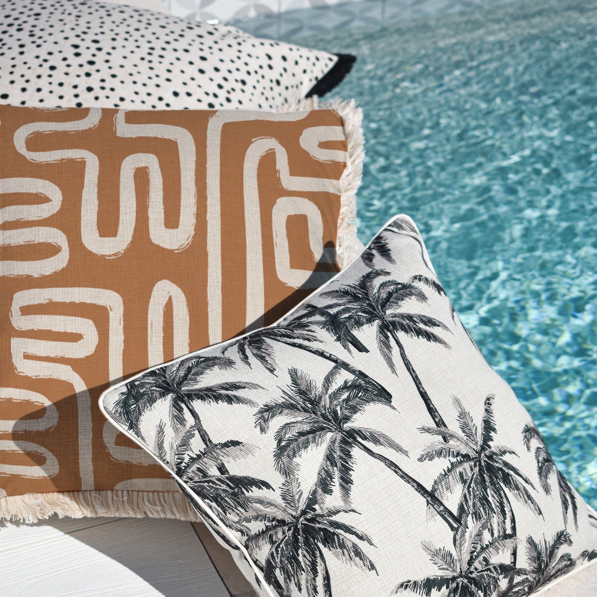 Cushion Cover-Coastal Fringe-Maze Rust-45cm x 45cm-1