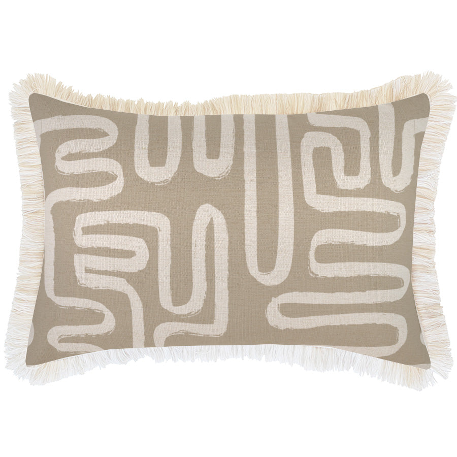 Cushion Cover-Coastal Fringe-Maze Taupe-35cm x 50cm-0