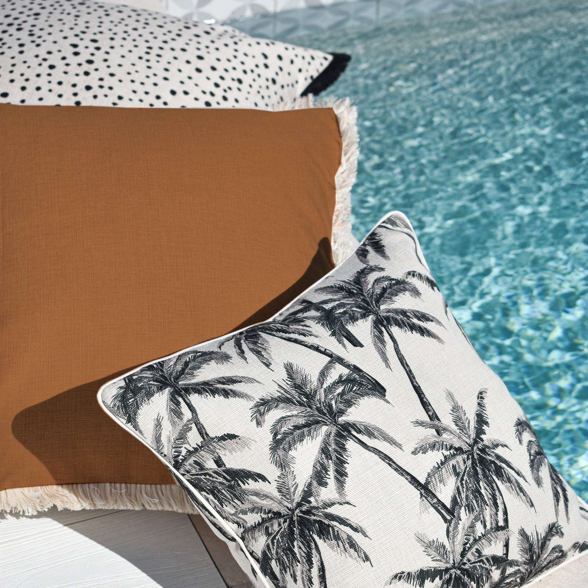 Cushion Cover-Coastal Fringe-Solid Rust-45cm x 45cm-1