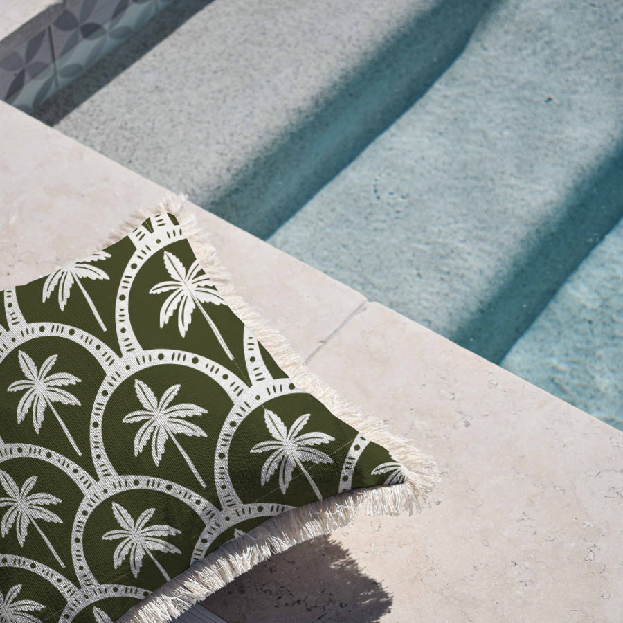 Cushion Cover-Coastal Fringe-Corfu Euclayptus-45cm x 45cm-1