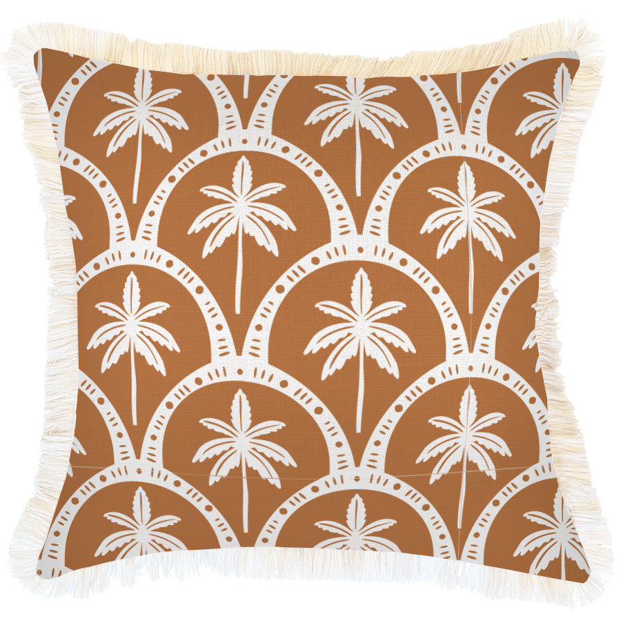 Cushion Cover-Coastal Fringe-Corfu Rust-45cm x 45cm-0
