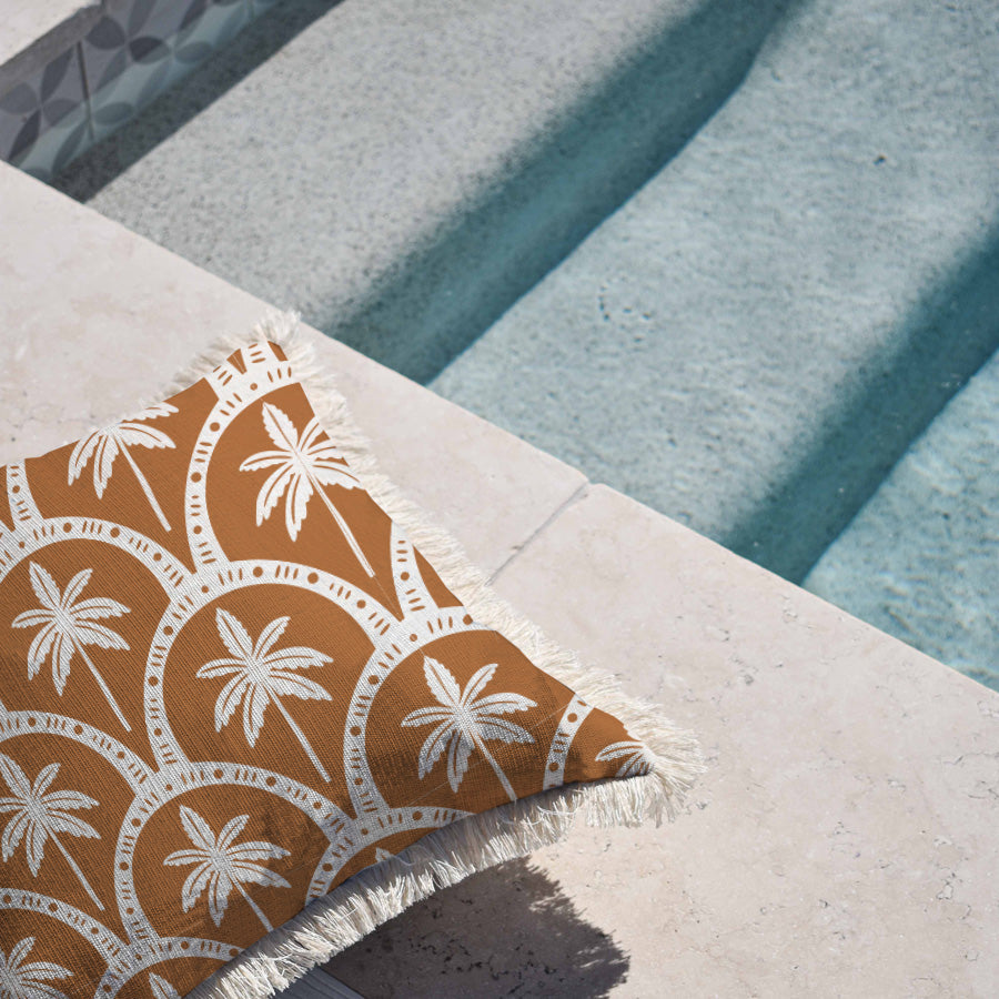 Cushion Cover-Coastal Fringe-Corfu Rust-60cm x 60cm-1