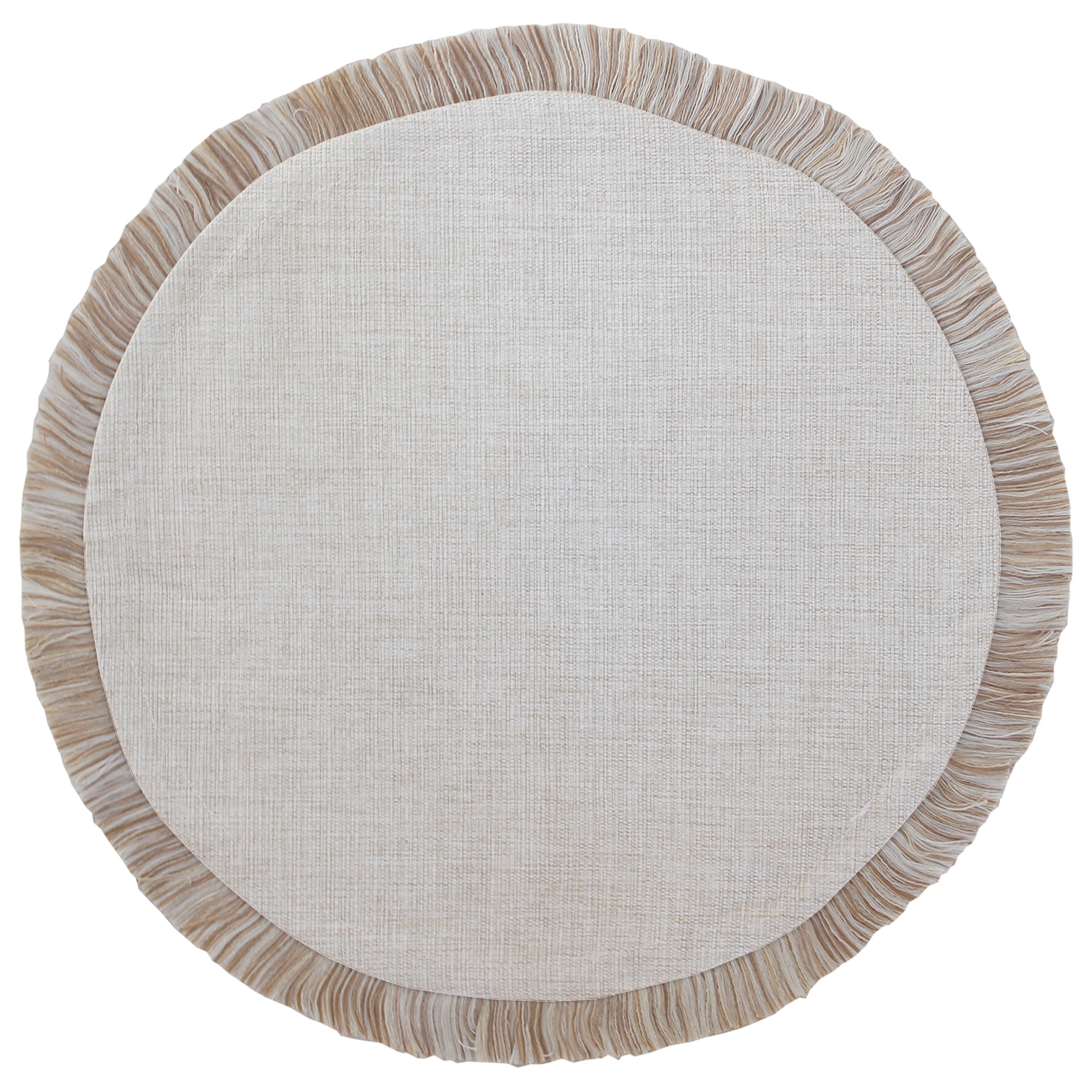 Round Placemat-Coastal Fringe-Solid Natural-40cm-0