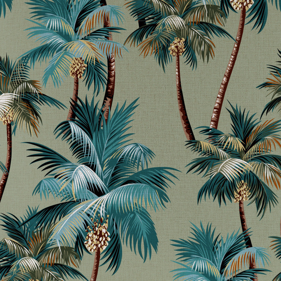 Cushion Cover-Coastal Fringe-Palm Trees Sage-60cm x 60cm-3