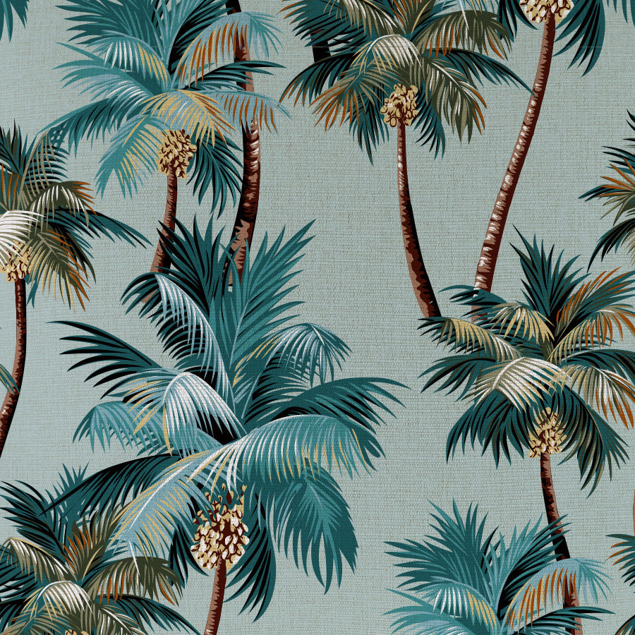 Cushion Cover-Coastal Fringe-Palm Trees Seafoam-35cm x 50cm-1