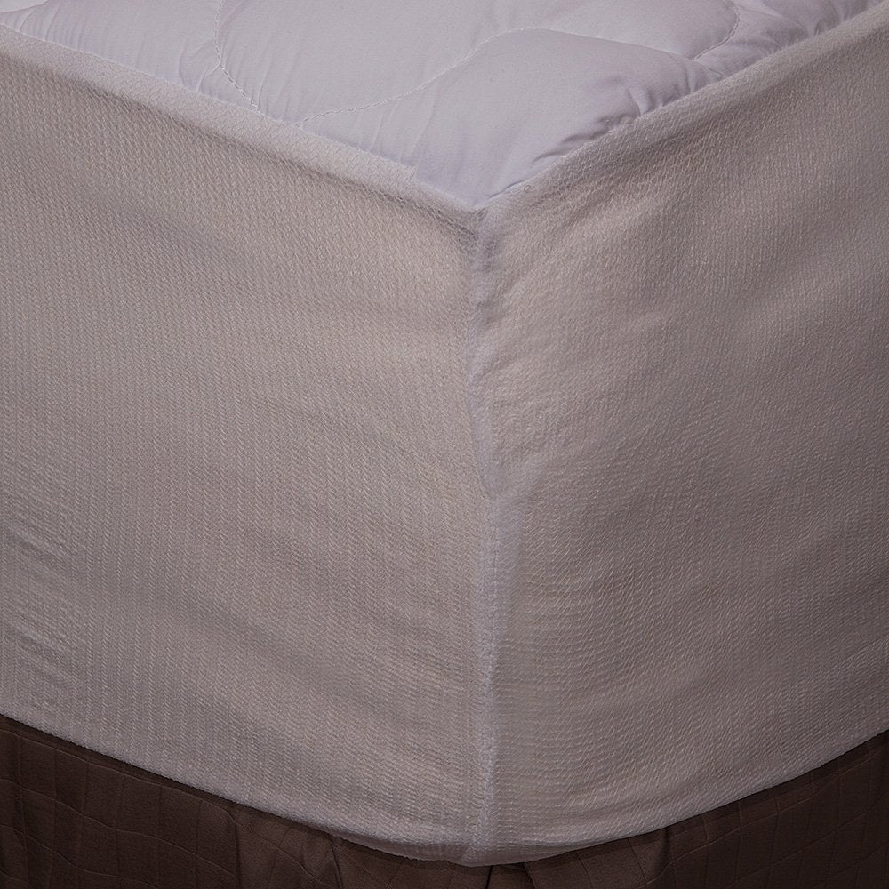 King size Plush Bamboo Baffle Box Stitch Mattress Pad / Topper-1