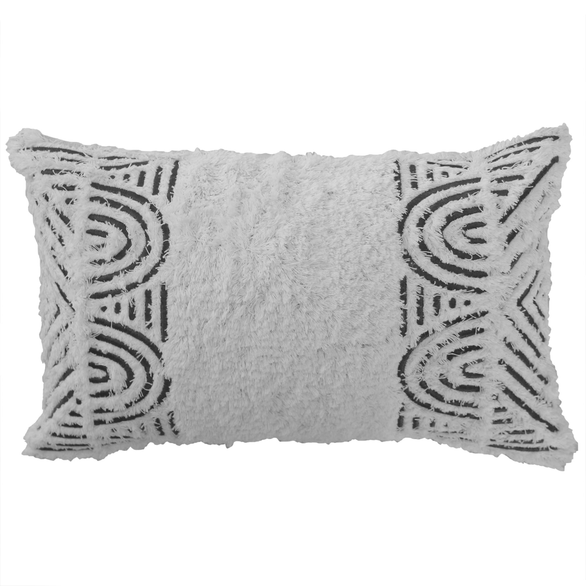 Cushion Cover-Boho Textured Single Sided-Africa Mono-30cm x 50cm-0