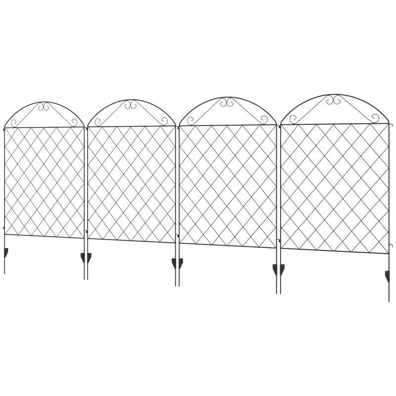 4 Pack Steel Foldable Fence Arch Trellis Panel Animal Barrier-0