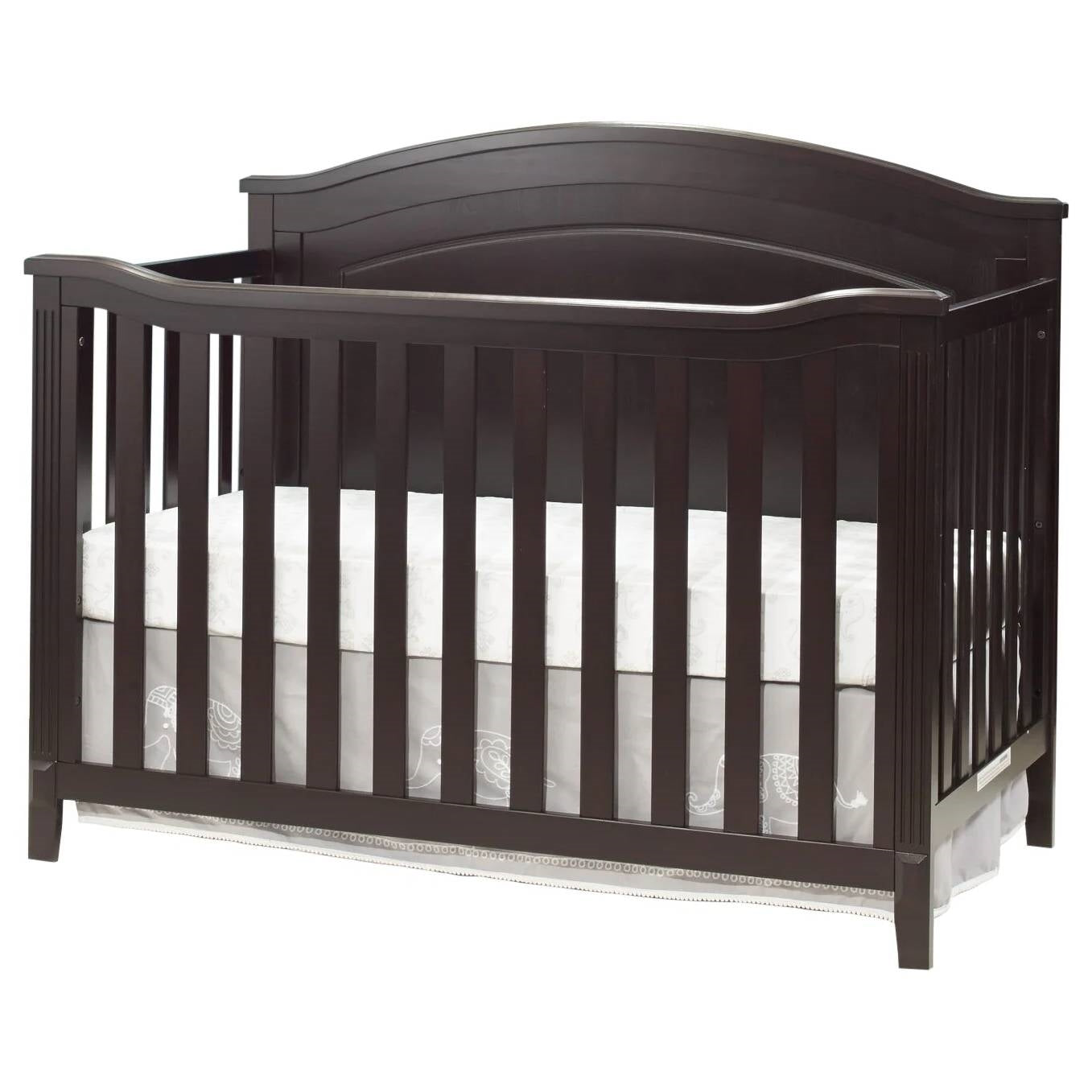 SF Home Espresso Solid Wood Convertible Crib - Toddler Bed Sold Separately-1