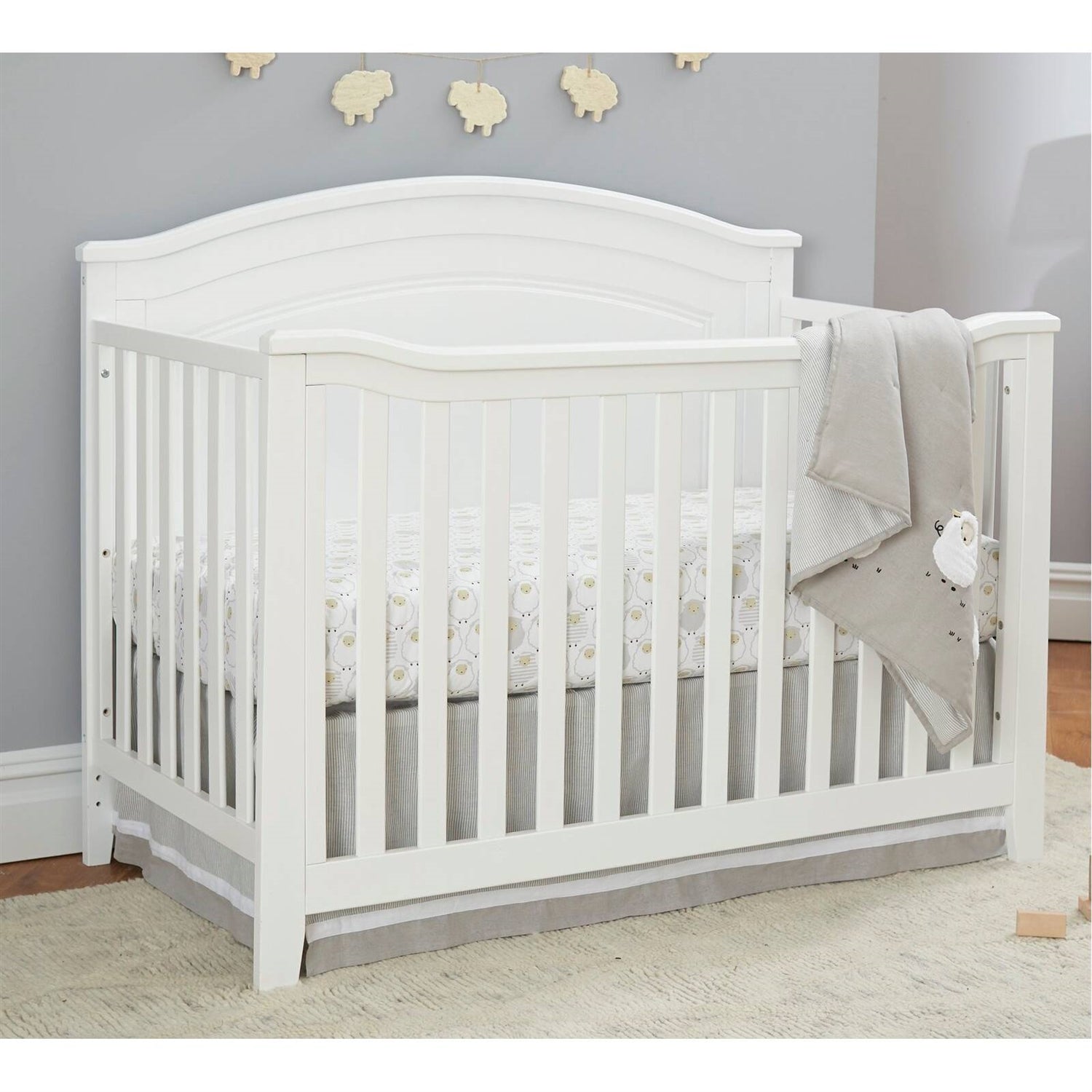 3 Piece Crib Changing Station 6 Drawer Dresser Nursery Furniture Set White-2