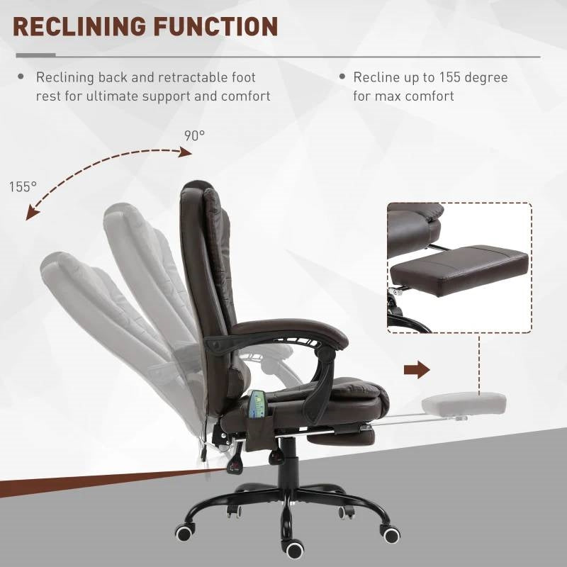 Espresso 7 Mode Vibrating High Back Executive Massage Adjustable Office Chair-3