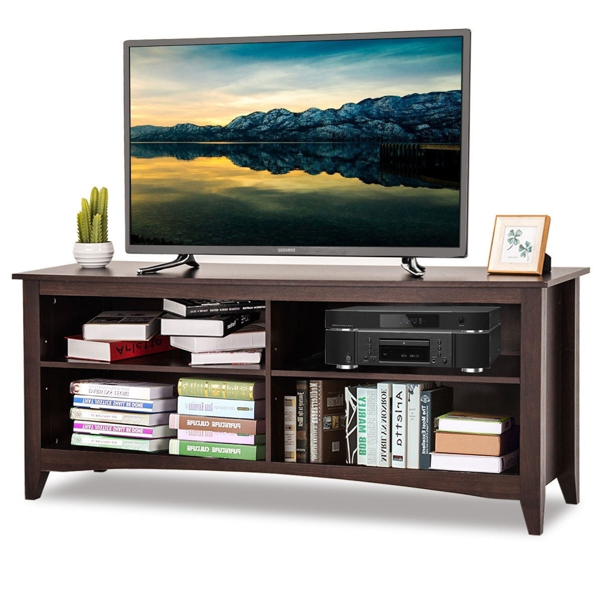 Contemporary TV Stand for up to 60-inch TV in Espresso Finish-0