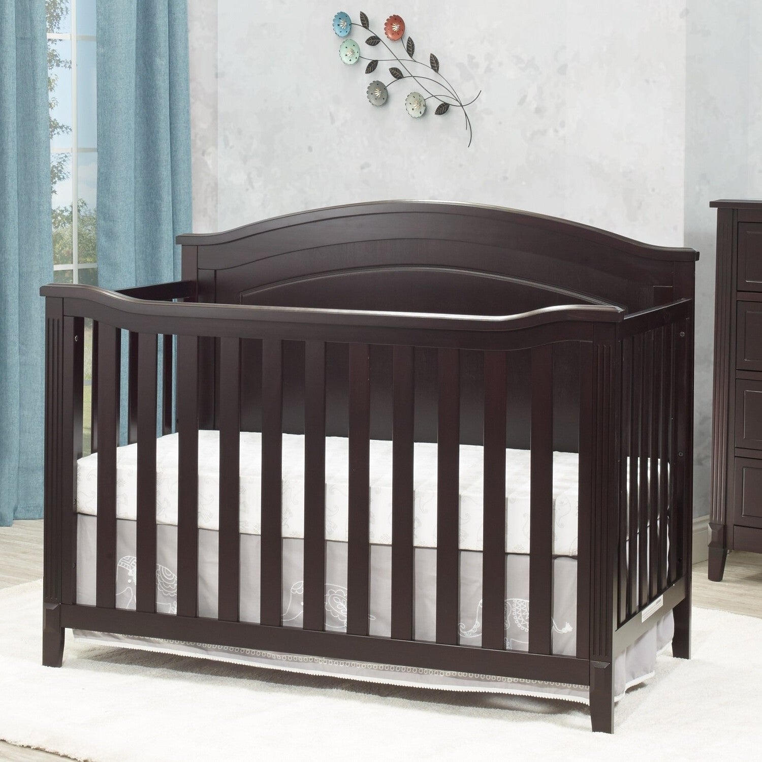 3 Piece Crib Changing Station 6 Drawer Dresser Nursery Furniture Set Espresso-2