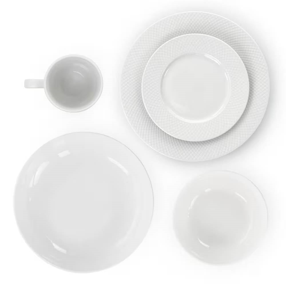 18-Piece White Porcelain Dinnerware Set with Plates Bowls Mugs - Service for 4-1