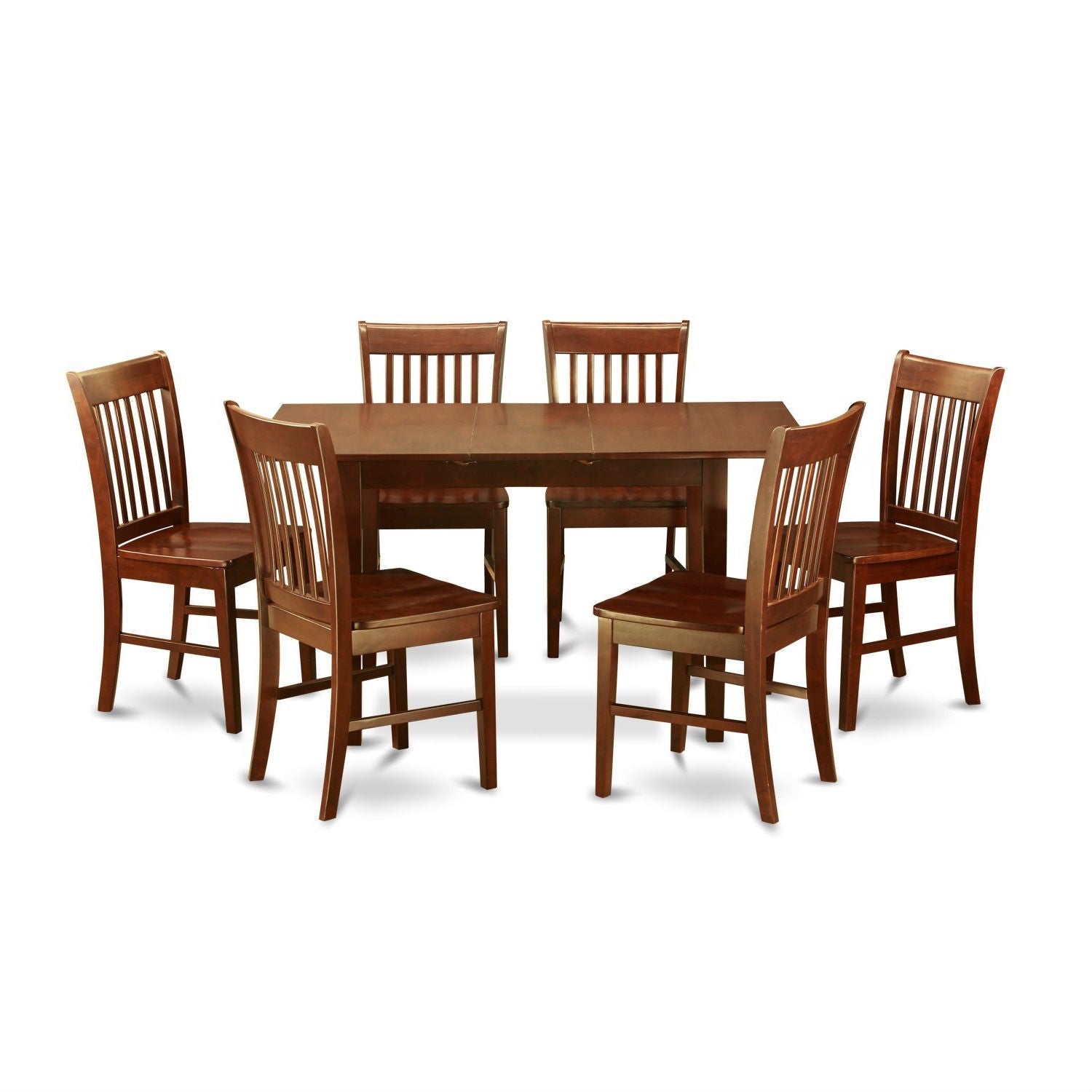 Mission Style 7-piece Dining Set in Mahogany Wood Finish-0