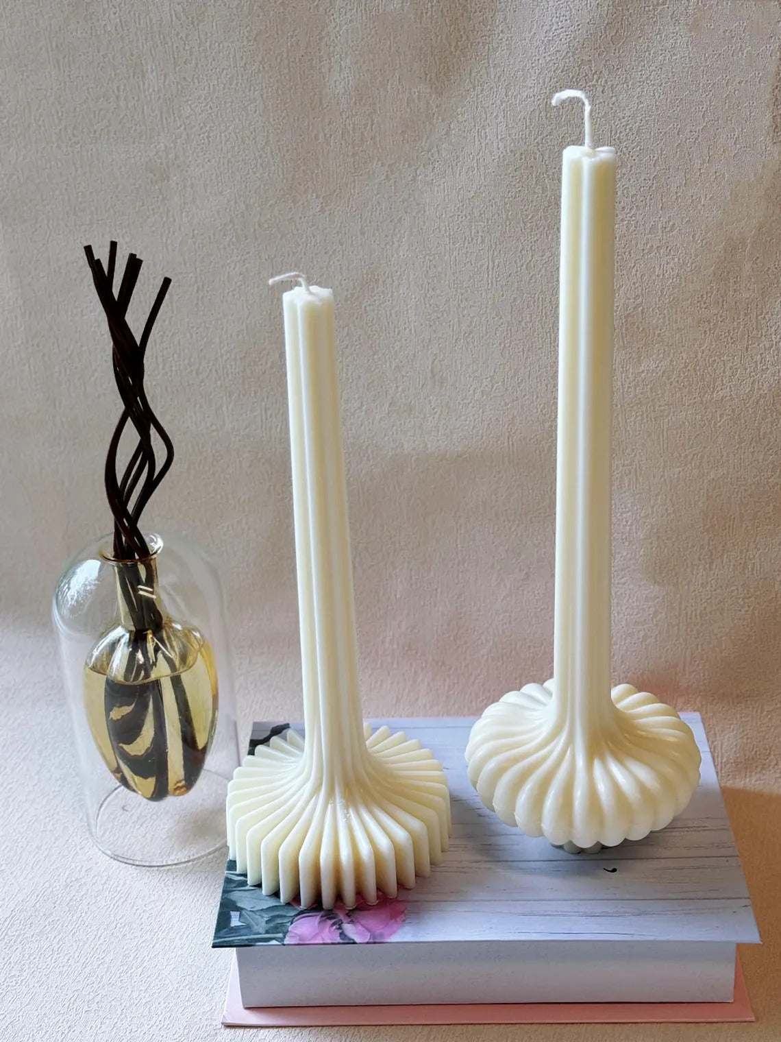 Elegant Latern Pillar Soy Wax Sculpture Candle • Home Decor • Unique Gift Idea-0