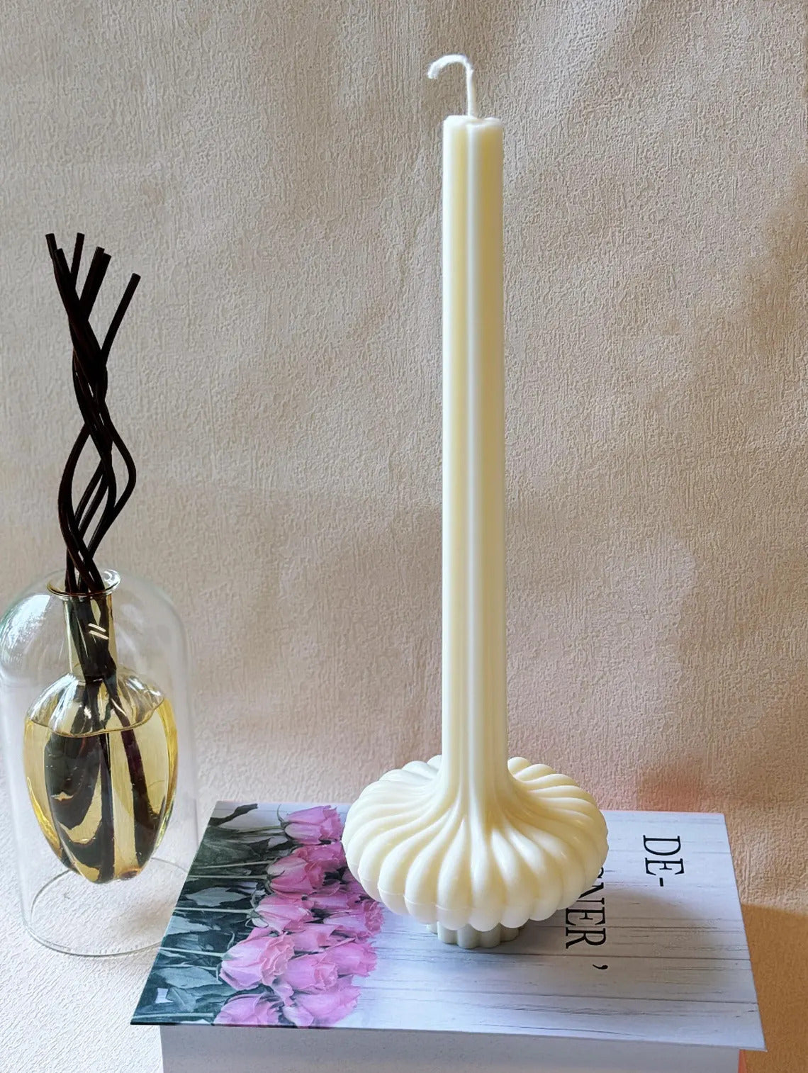 Elegant Latern Pillar Soy Wax Sculpture Candle • Home Decor • Unique Gift Idea-2