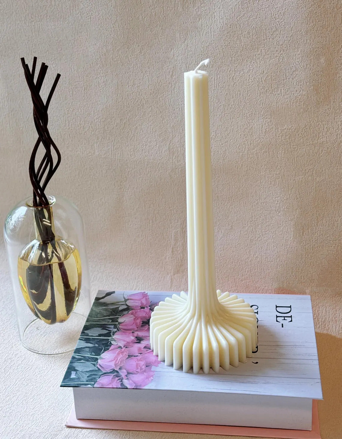 Elegant Latern Pillar Soy Wax Sculpture Candle • Home Decor • Unique Gift Idea-1