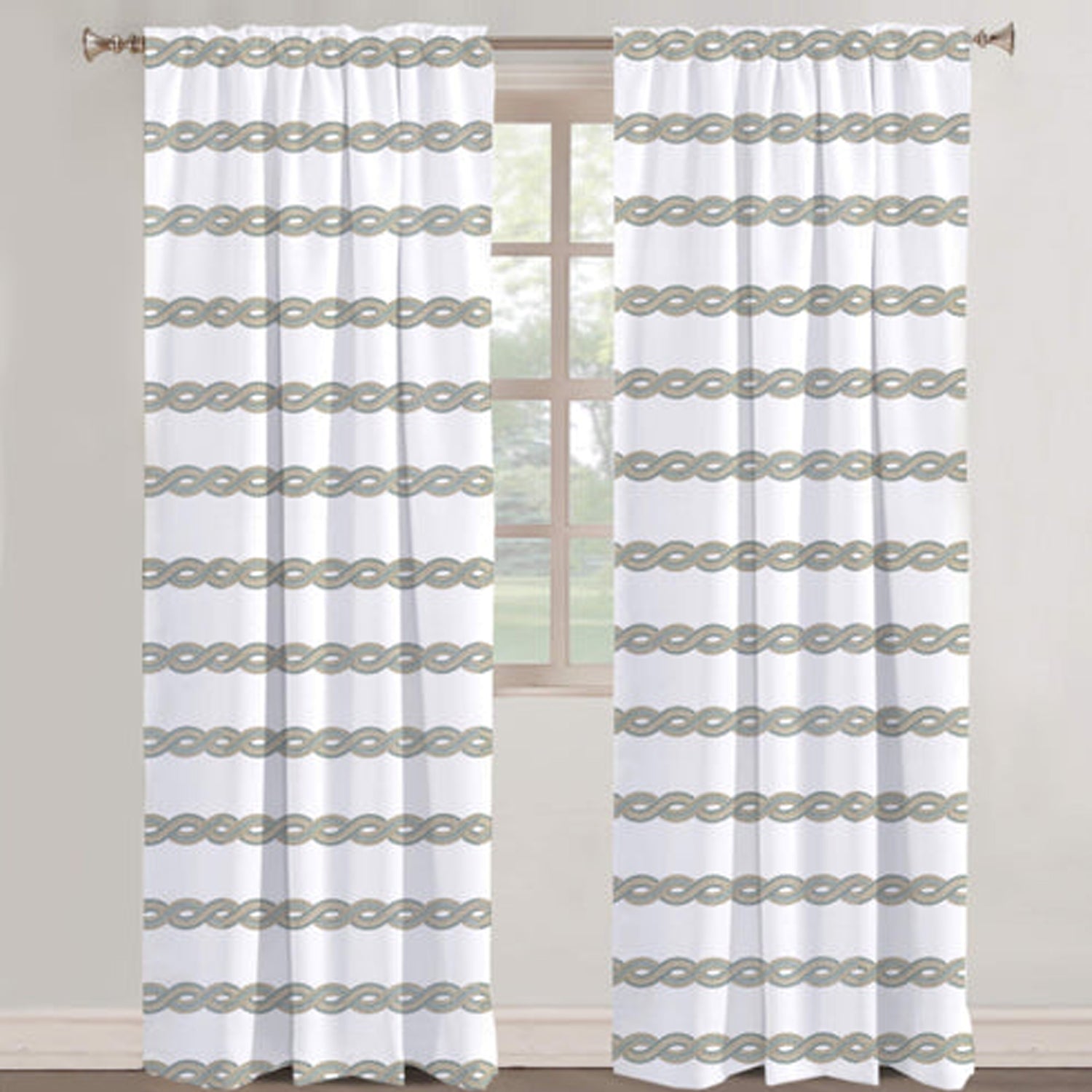 Eleni - Set of 2 Panels Crewel Embroidered Curtains | Linen Cotton Mix | Fully Embroidered | Lined-1