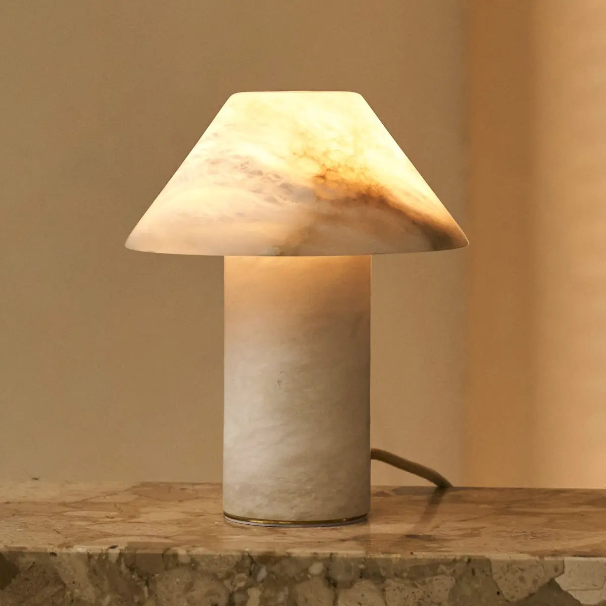 Eleonora Stylish Alabaster Lamp – Handcrafted, Unique Design with Soft Glow-0