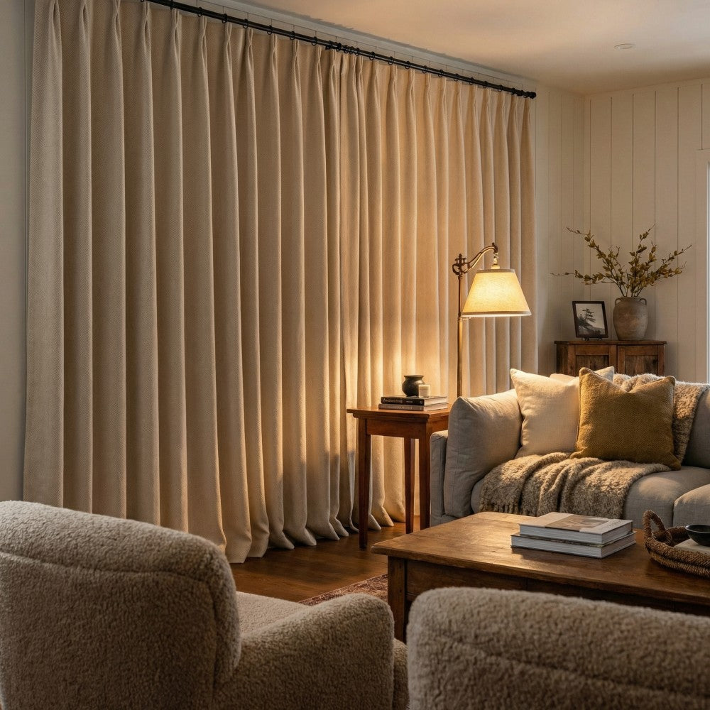 Eli Classic Herringbone Cotton Curtains