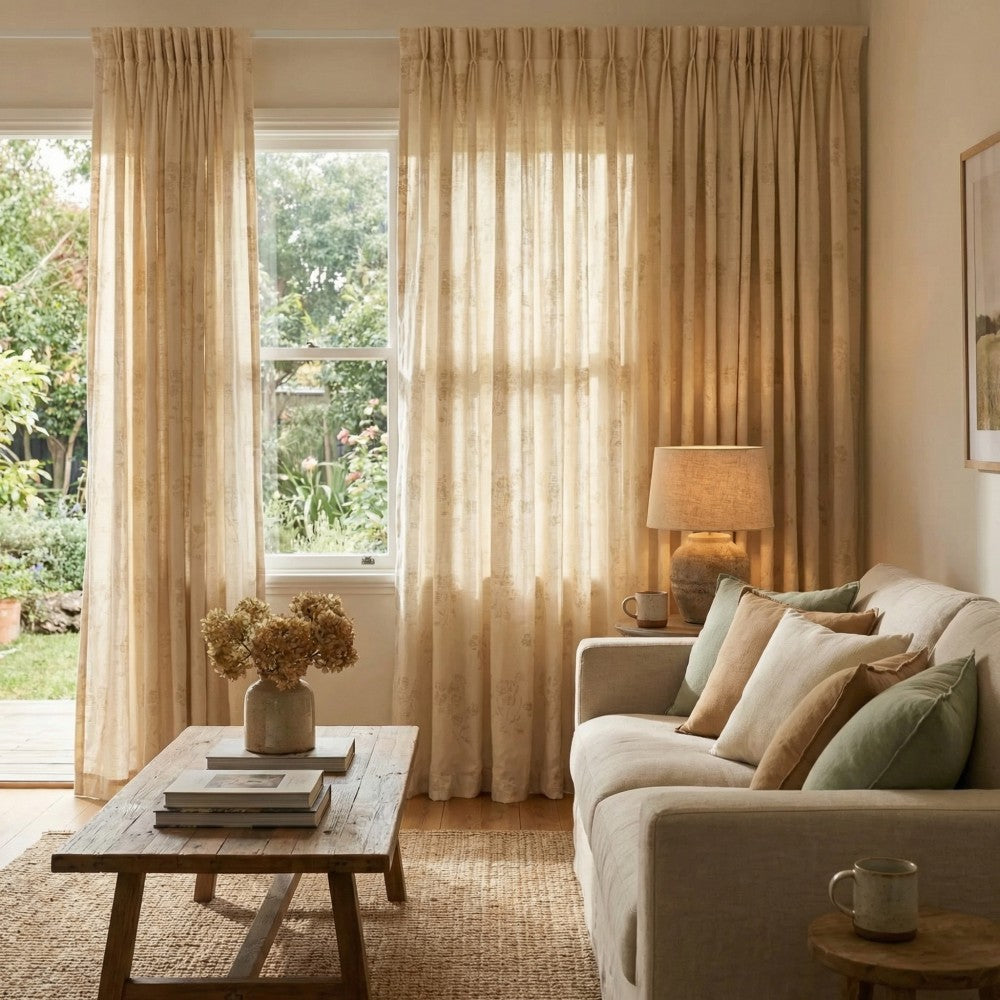 Erin Delicate Floral Linen Cotton Curtains
