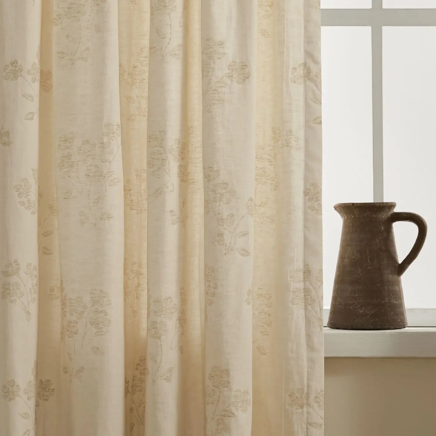 Erin Delicate Floral Linen Cotton Curtains