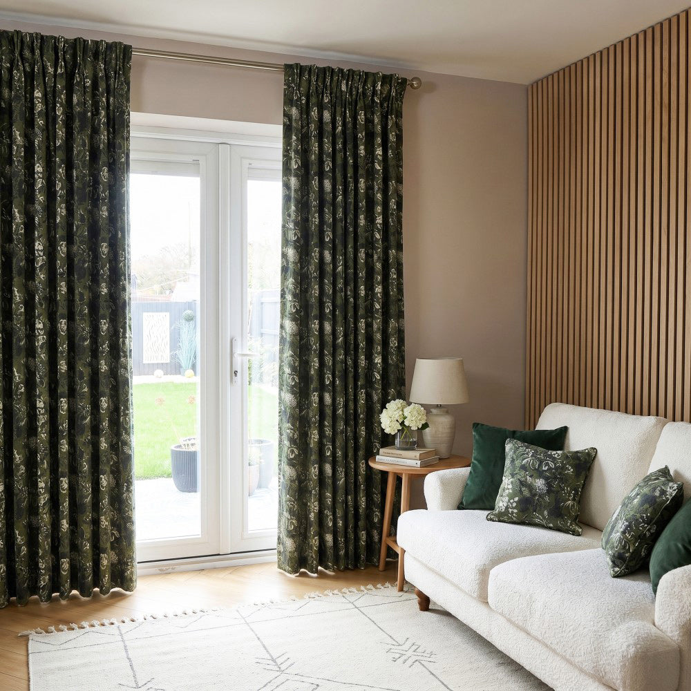 Esmeralda Moody Botanical Jacquard Curtains