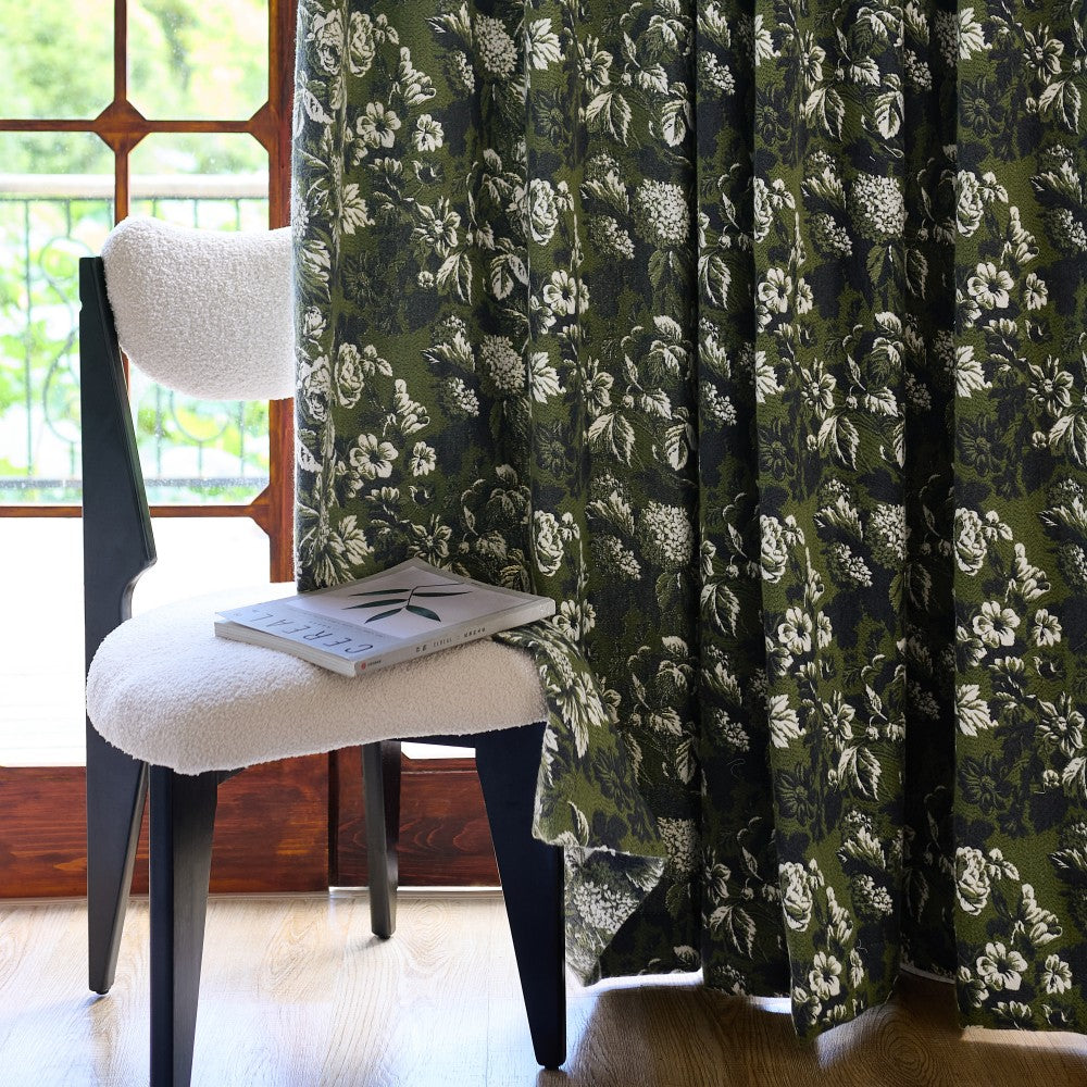 Esmeralda Moody Botanical Jacquard Curtains