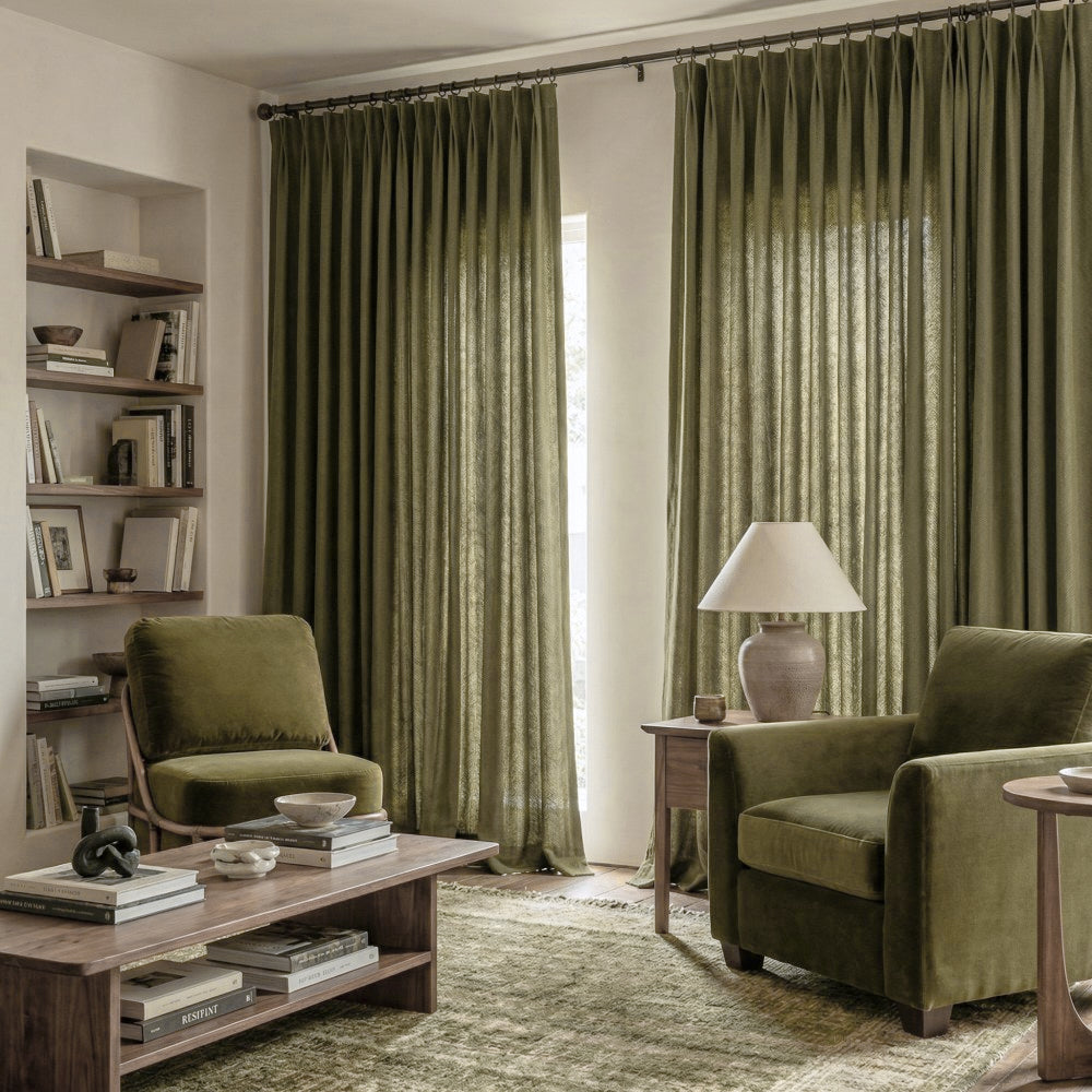 Evan Soft Linen Blend Herringbone Textured Curtains