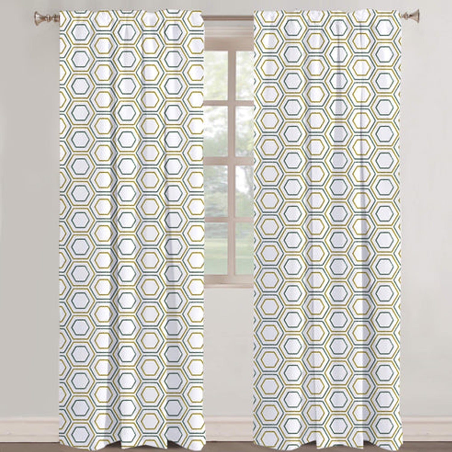 Evangeline - Set of 2 Panels Crewel Embroidered Curtains | Linen Cotton Mix | Fully Embroidered | Lined-1