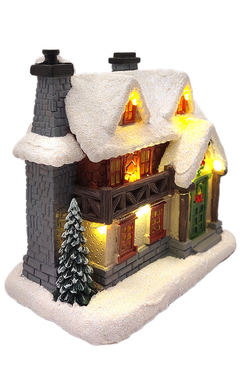 Christmas Cabin with Lights - Christmas Village Collection by Wizardi F07-N6-1B-2