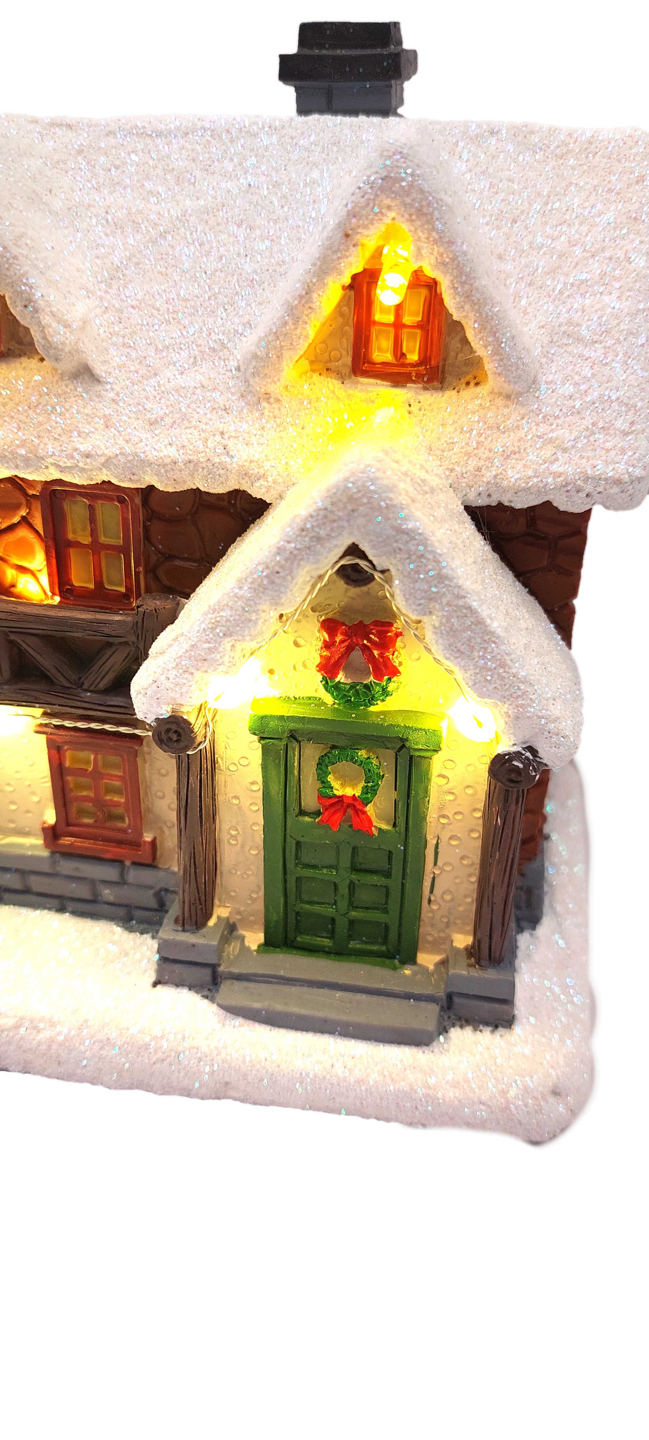 Christmas Cabin with Lights - Christmas Village Collection by Wizardi F07-N6-1B-3