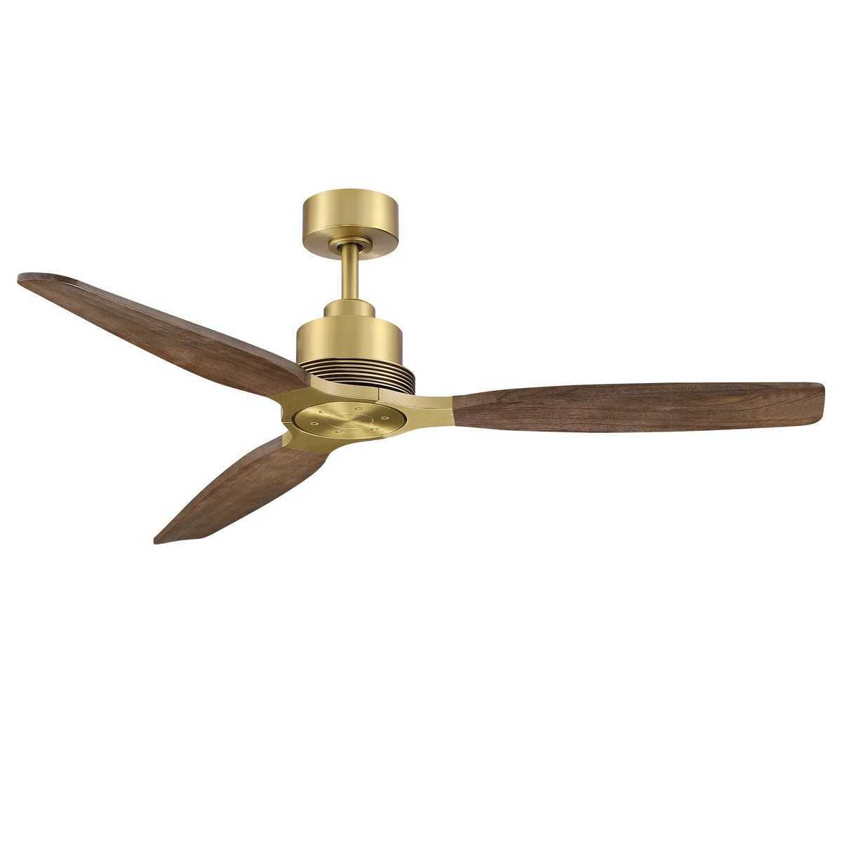 56 Inch Soft Brass Solid Wood Blades LED Ceiling Fan with Remote Control