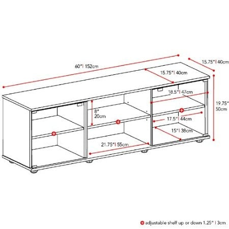 Contemporary Brown TV Stand with Glass Doors - Fits TV's up to 64-inch-3