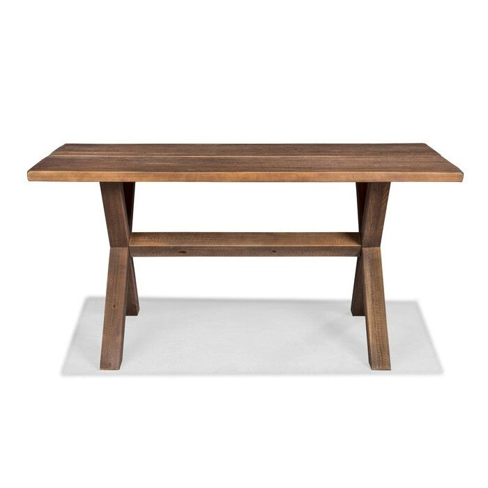 Farmhouse Walnut Solid Wood Dining Trestle Table-2