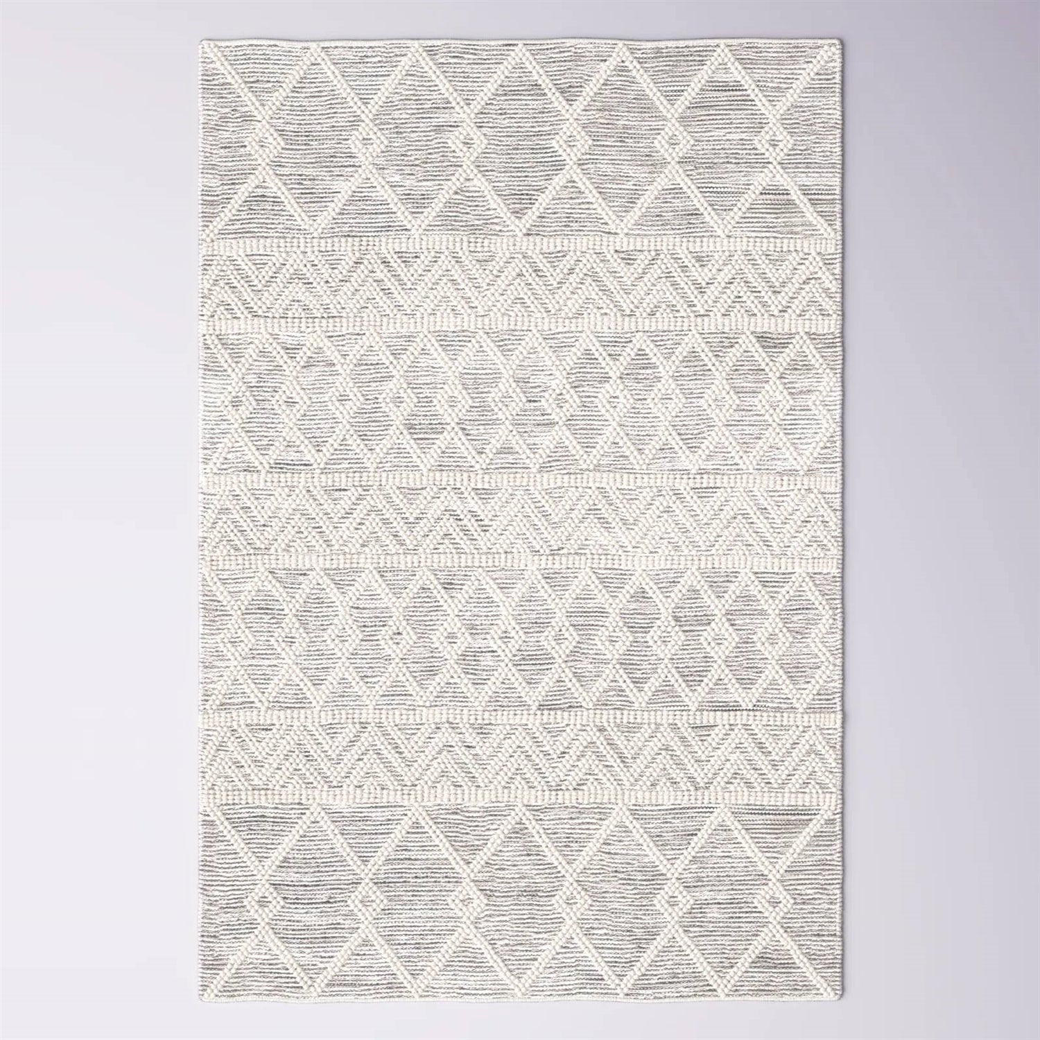 5-ft. x 7.5-ft. Hand Woven Wool Blend Grey Beige Ivory Persian Style Area Rug-1