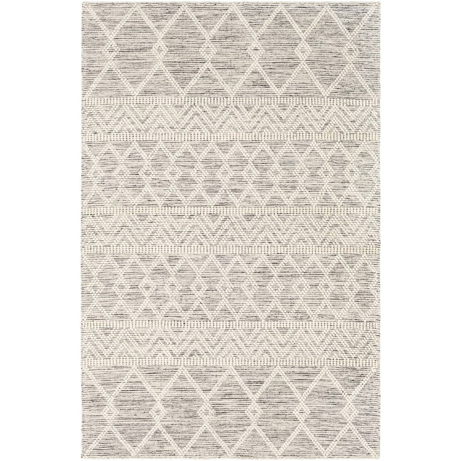 5-ft. x 7.5-ft. Hand Woven Wool Blend Grey Beige Ivory Persian Style Area Rug-3