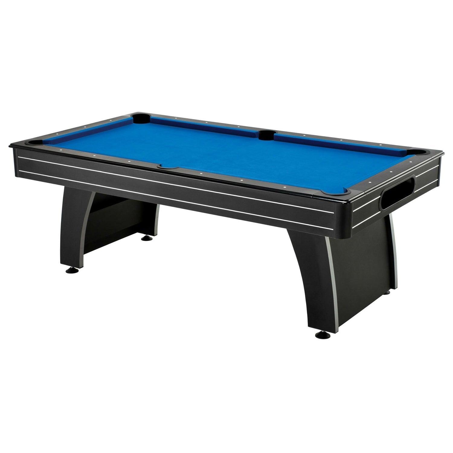 7 Ft Blue Top Pool Table with 2 Cues and Billiard Balls-2