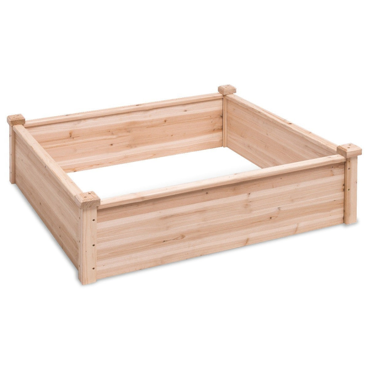 Solid Fir Wood 3.3 ft x 3.3 ft Raised Garden Bed Planter Box-2