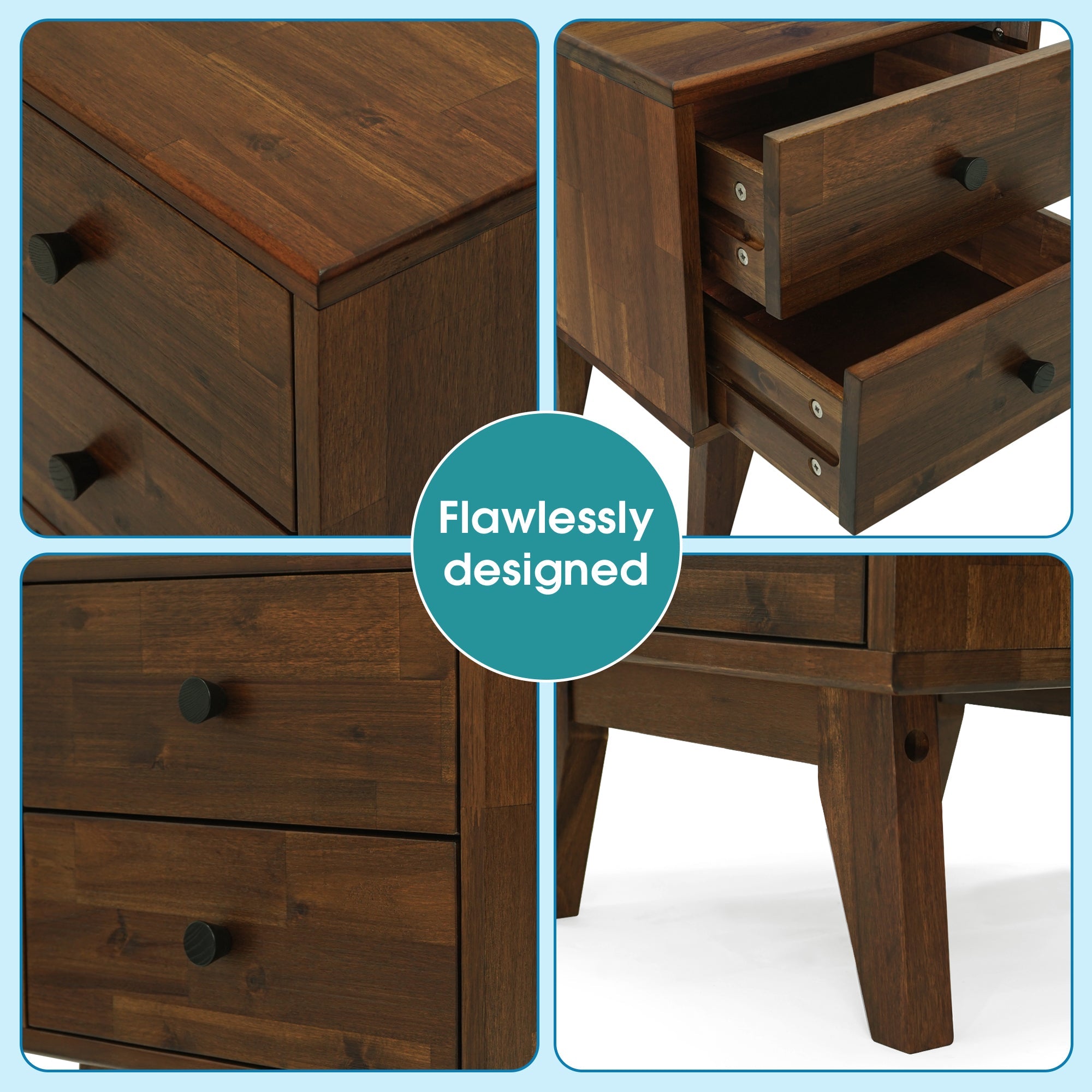 Silvia Solid Wood Nightstand