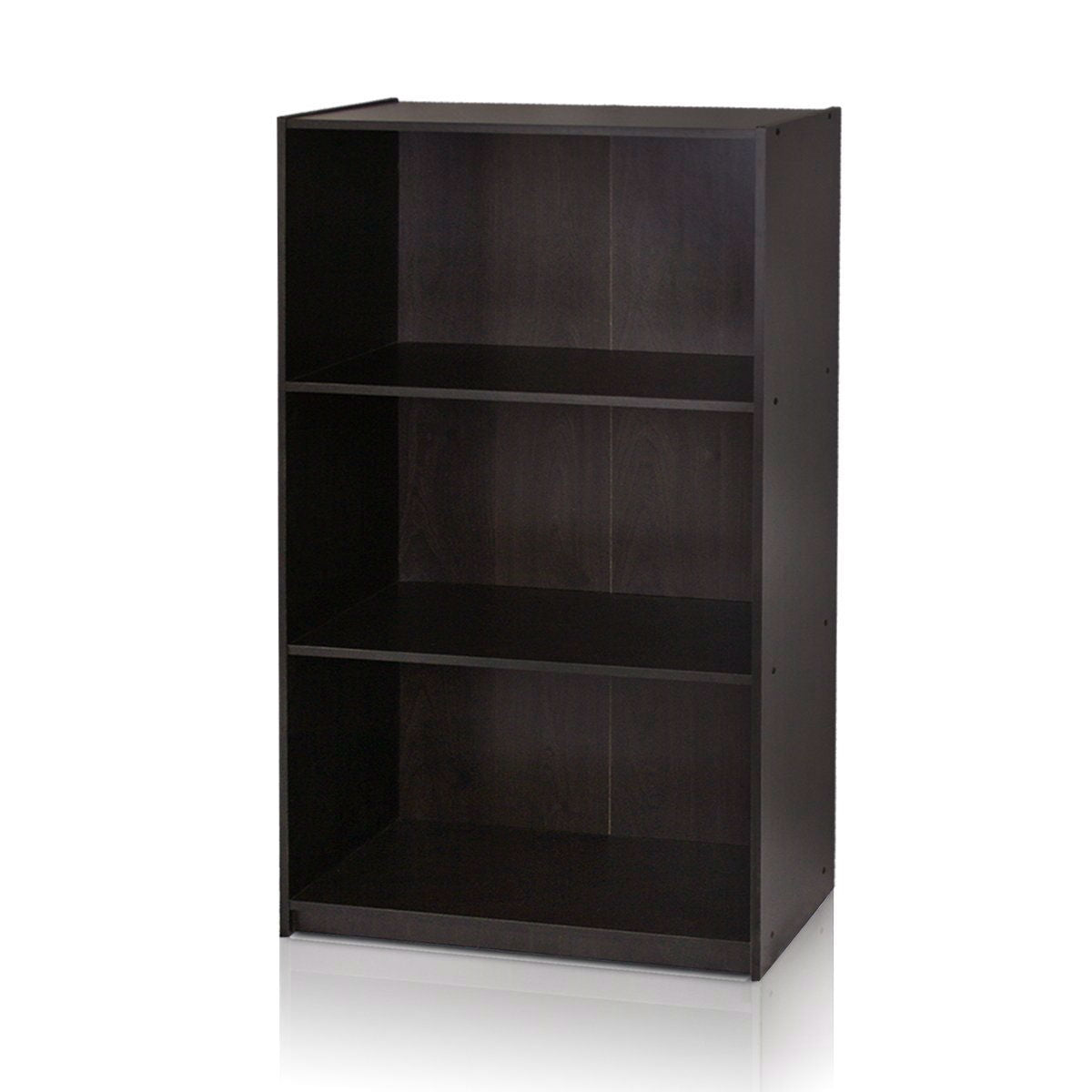 Modern 3-Shelf Bookcase in Espresso Wood Finish-0