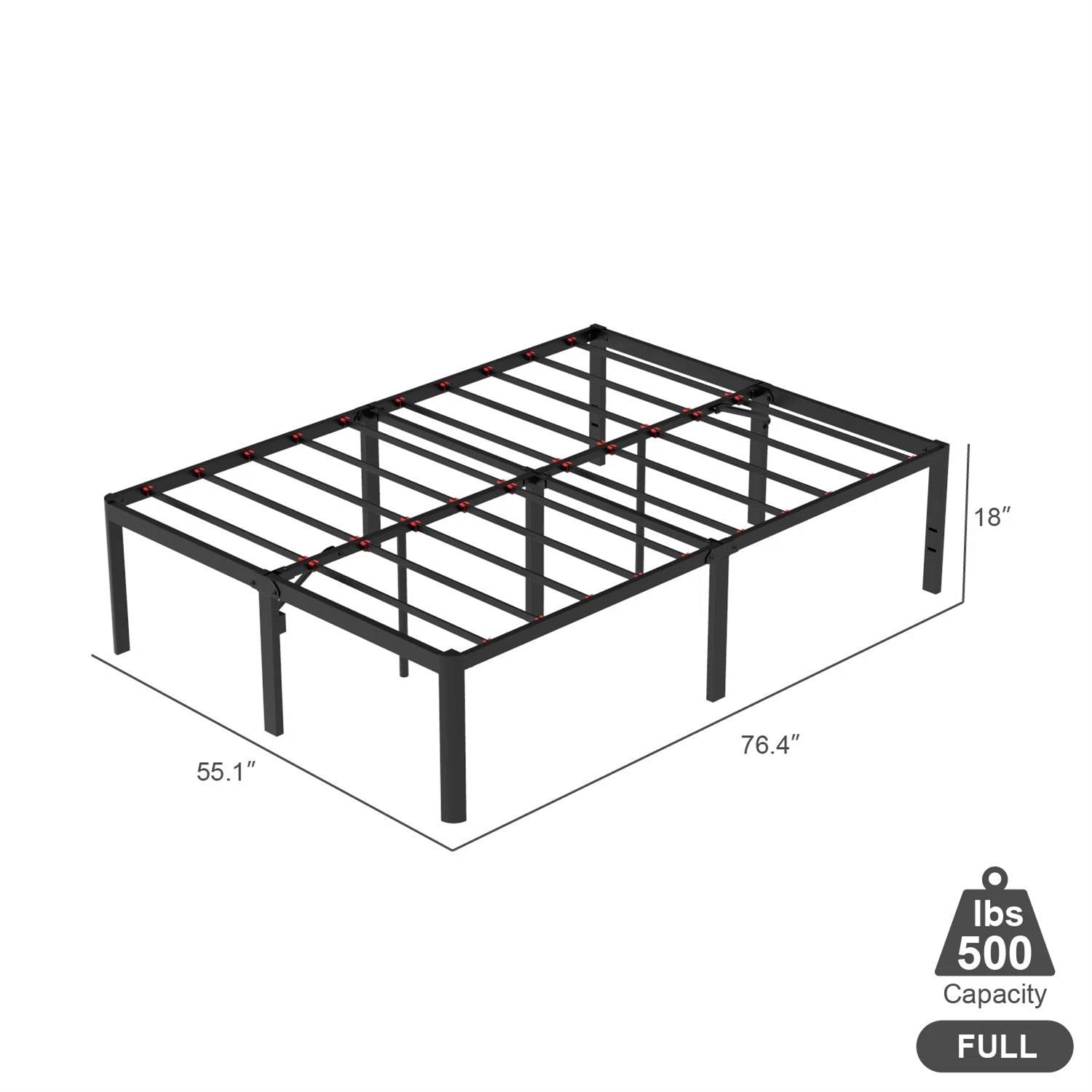 Full 18-inch Rounded Edge Corners Metal Bed Frame with Under-bed Storage Space-4