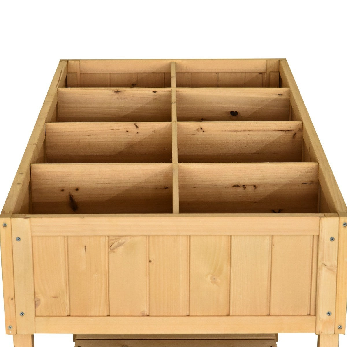 FarmHome 8 Grid Fir Wooden Raised Garden Planter Box-2