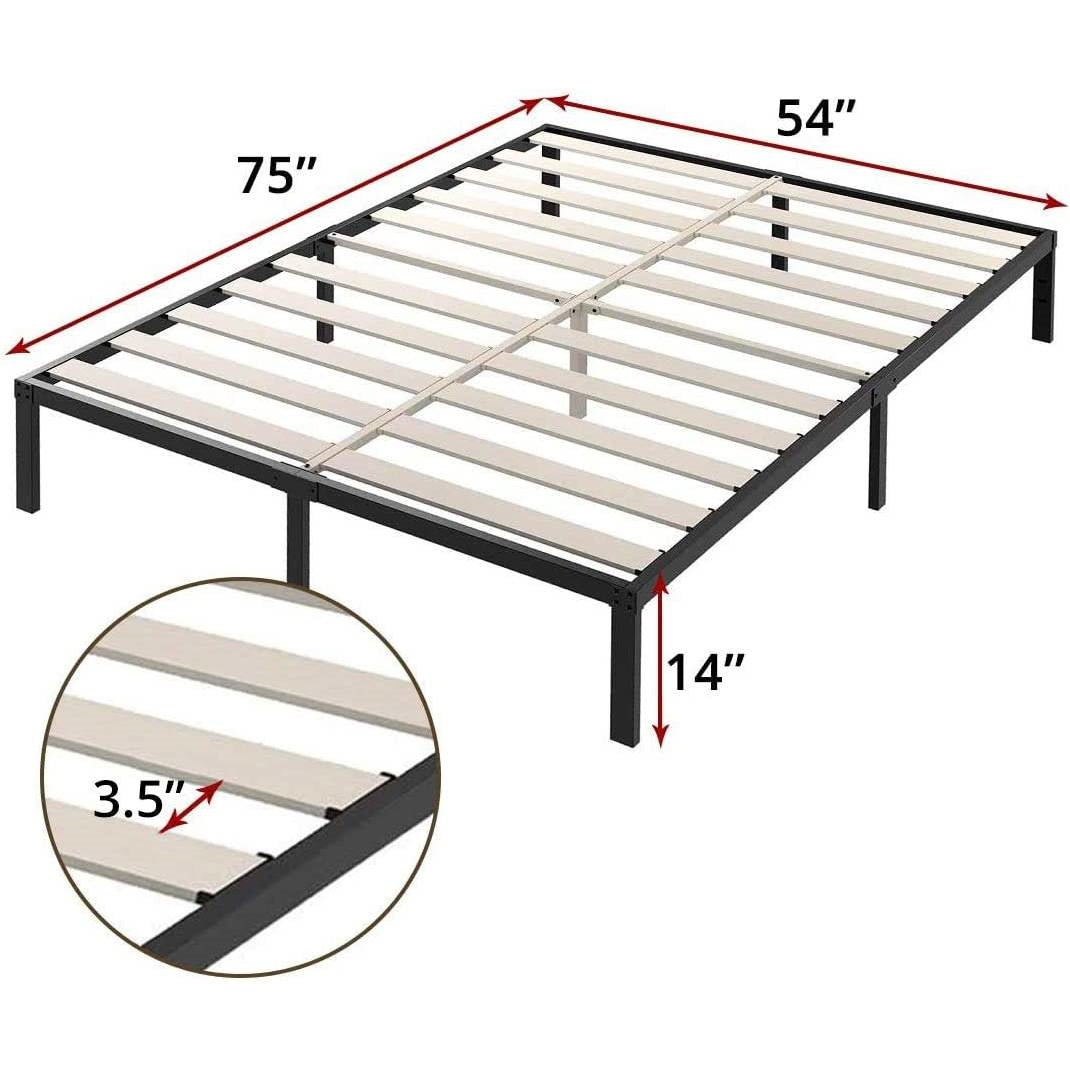 Full Heavy Duty Metal Platform Bed Frame with Wood Slats 3,500 lbs Weight Limit-4